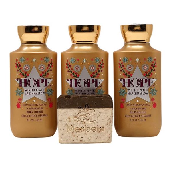 Bath and Body Works HOPE Winter Peach Marshmallow 24 Hour Moisture