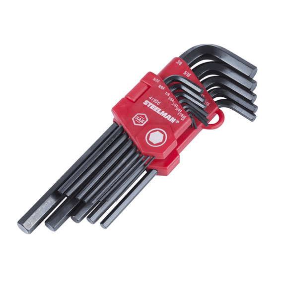 J S Products (steelman) 13-Piece Long Arm Hex Key Wrench Set, Inch (SAE)