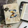 thumbnail image 4 of ZUXONGSY Butterfly Print Bible Case Cover for Women Men Large PU Leather Bible Bag with Handle and Shoulder Strap, Portable Bible Protector Journal Case for Church Bible Study, 2XL, 4 of 7