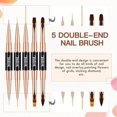 thumbnail image 6 of Nail Art Brush Set-5pcs Double-Ended Nail Art Brushes for Long Lines, Thin Liner brush for Nails Detail, Nail Design Brush Ombre Brush 3D Brush Kits for Gel Polish Acrylic Nail Drawing (Black), 6 of 6