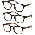 thumbnail image 2 of 3 Pairs Round Keyhole Reading Glasses for Men & Women – Spring Hinge, Clear Lens Readers, Lightweight Comfort +3.25, 2 of 4