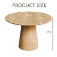 thumbnail image 4 of PORKISS Round Dining Table, Wood Kitchen Table for 4, Farmhouse Table for Kitchen, Dining Room, Wood, 4 of 9