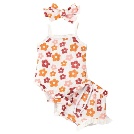 

ZIZOCWA Fall Clothes for Girls Girls Sleeveless Floral Prints Tops Shorts Romper Bodysuit Headbands Outfits Mom And Baby Matching Shoes Teen Girls Fashion Baby Girl Dress Mint Baby Clothes for A Tir
