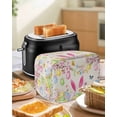 thumbnail image 4 of Happy Easter Toaster Cover 2 Slice, Small Kitchen Appliance Covers, Spring Farmhouse Bunny Eggs Flower Beige Toaster Oven Cover with Loop, Bread Machine Cover Polyester Dust Cover Protection, 4 of 4