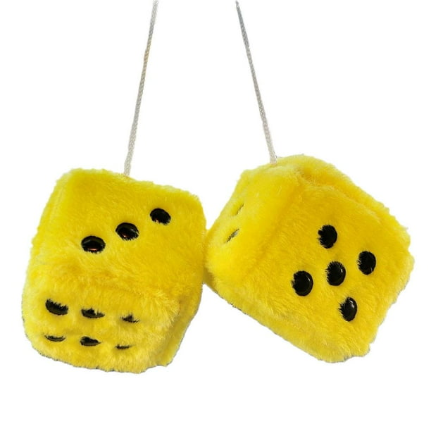 Dados de felpa suave y coloridos para espejo colgante, decoración para coche y habitación, regalo perfecto para cumpleaños y fiestas, juego de dados de terciopelo de 7,5 cm/3 pulgadas.