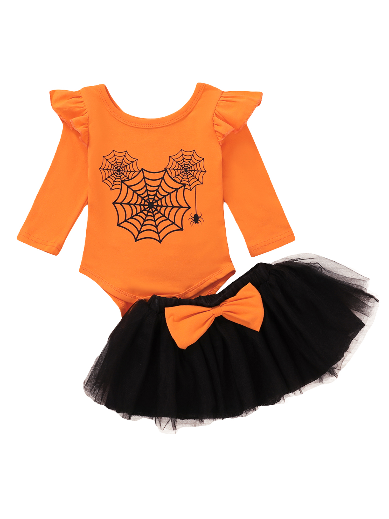 Flared Pants 2PCS Baby Playsuit Nightmare Bodysuit Romper T TALENTBABY Toddler Halloween Outfit Claus Infant Ruffle Pumpkin T-Shirt Tops