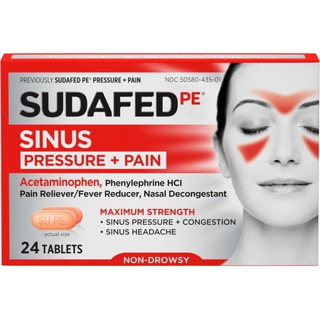 Sudafed PE Pressure + Pain, 24 Count