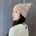 thumbnail image 5 of Women's Teen Girls Knitted Cat Kitty Cuffed Beanie Hat Winter Outdoor Stretchy Ski Caps, 5 of 5
