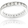 Zirconia Ice Swarovski Zirconia Sterling Silver Eternity Ring Band