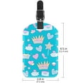 thumbnail image 6 of Square 2Pack PU Leather Princess Blue Cruise Luggage Tag with Privacy Cover and Name ID Tag for Travel Handbags Backpacks Luggage Tags, 6 of 6