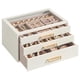 thumbnail image 1 of Caja de Joyas SONGMICS de 3 Niveles con Tapa de Vidrio Blanco Crema, 1 of 6