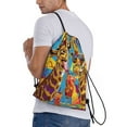 thumbnail image 3 of Drawstring Backpack - Colorful Giraffes with Drinks Splash Proof Small Drawstring Gym Bag for Women Men, Cinch Sports String Bag Backpack for Travel Swimming Beach, 3 of 8