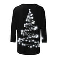 thumbnail image 5 of Up to 65 off!Lolmot Christmas Tops for Women Casual Graphic Shirts Xmas Tree Holiday T Shirt Crewneck 3/4 Sleeve Tee Tops, 5 of 5