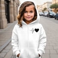 thumbnail image 2 of Jamsmile Toddler Girls Zip Up Hoodies Cute Heartbeat Print Hooded Coats Pullover Casual Jacket For Child Girls Sports Outerwear, 2 of 4