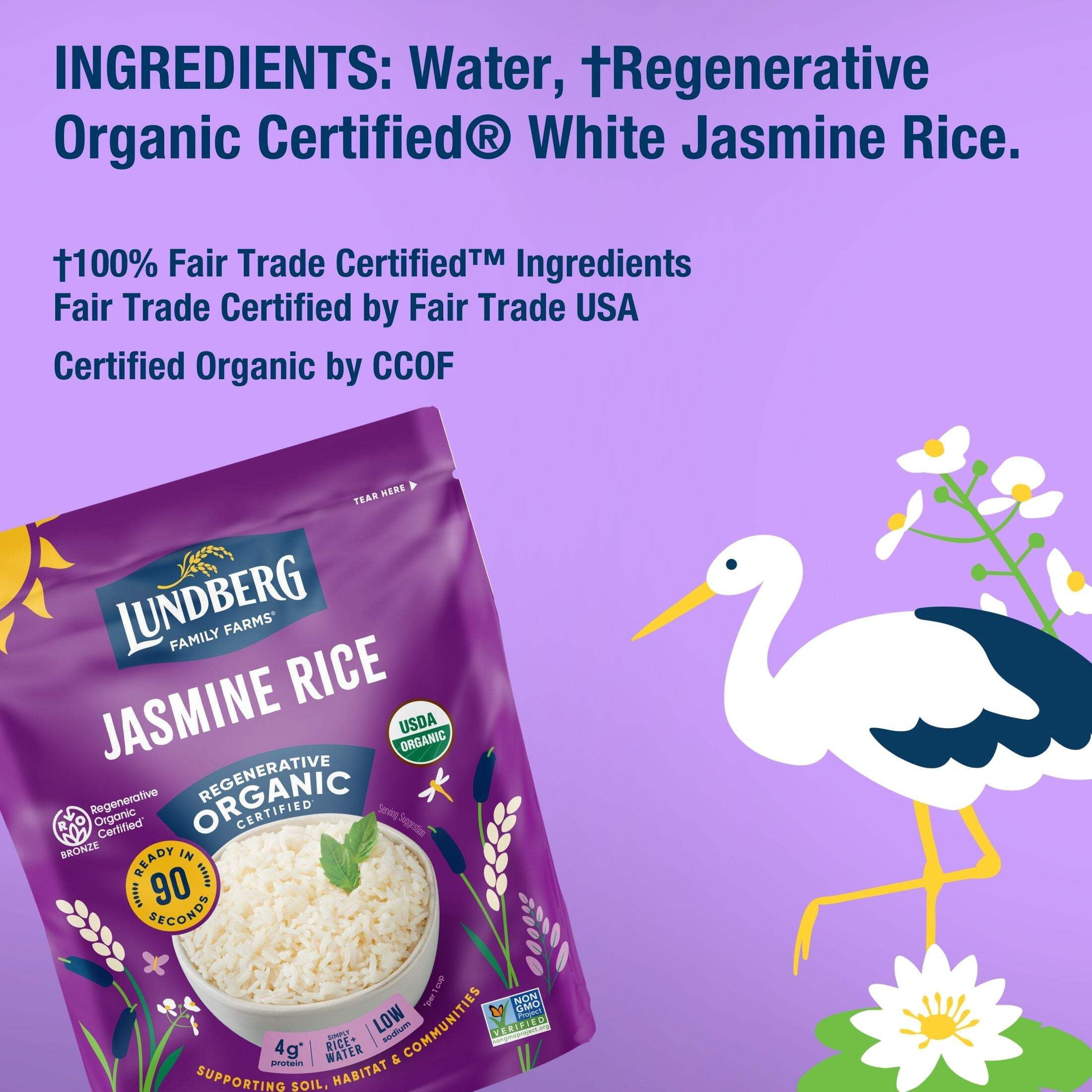 Lundberg Organic 90-Second White Jasmine Rice - 6ct, 8oz