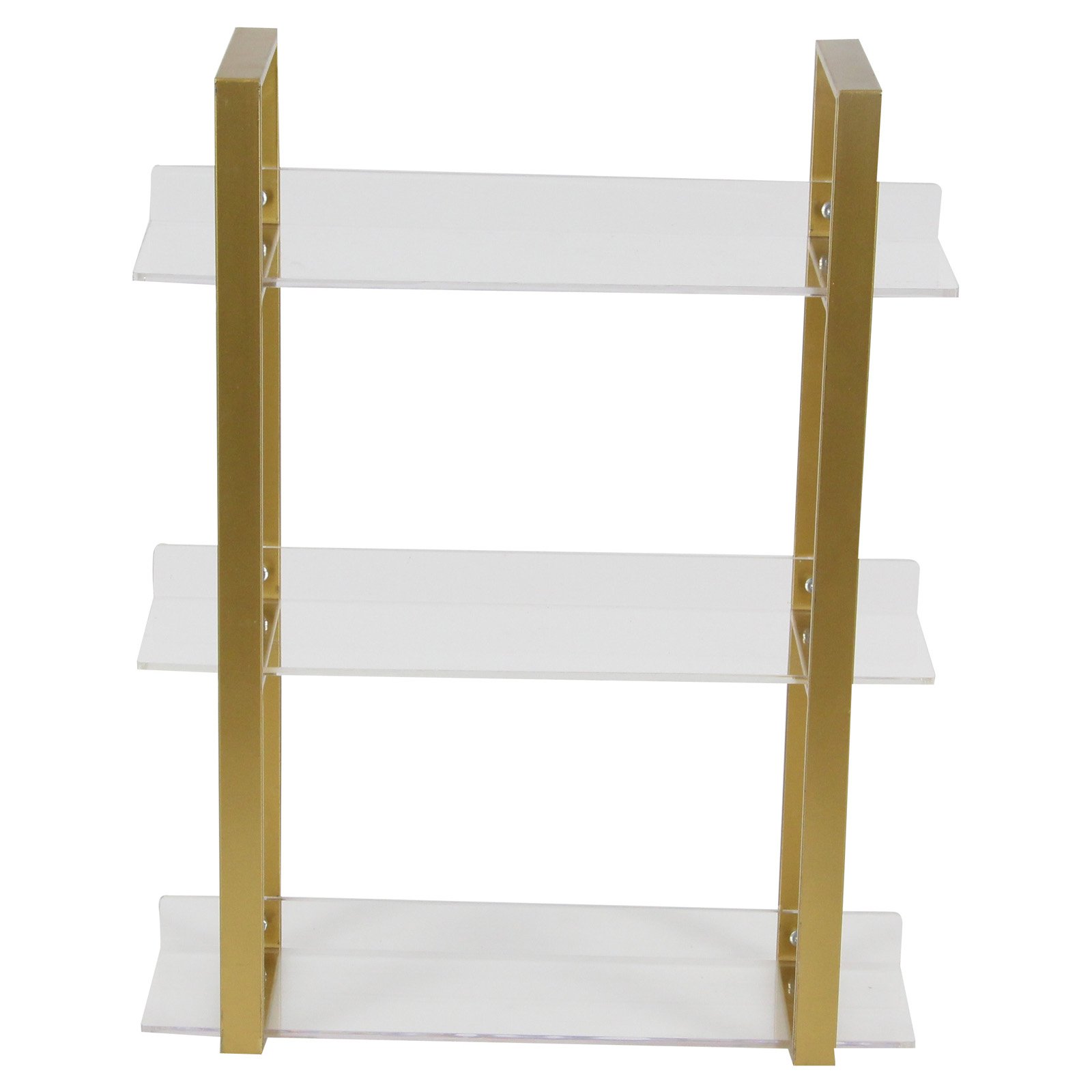 Decmode Contemporary 25 X 19 Inch Iron and Acrylic 3-Tiered Shelf, Clear
