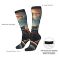 thumbnail image 4 of Fotbe Cool Cat Driving Sunset Calcetas Divertidas Estampadas para Hombre y Mujer, Calcetas de Algodón hasta la Rodilla para Caminar, Correr, Enfermería y Embarazo, 4 of 6