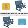 thumbnail image 7 of Mosbrisa HIPS Patio Glider 3 Seat with Cup Holders, Heavy Duty 900 lbs for Outdoor, Navy Blue, 7 of 7