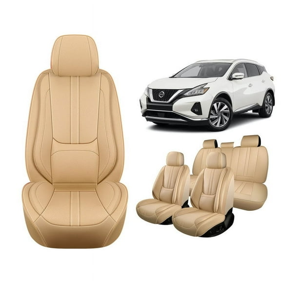 Faifani Car Seat Covers For Nissan For Murano 2007-2024 2025, Waterproof Nappa Leather Auto Seat Protectors with Lumbar Support, Luxury Automotive Interior Accessories