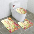 thumbnail image 1 of Juego de alfombras de baño de 3 piezas ABPHQTO Flores Florales Motivos Étnicos Verano, 1 of 2