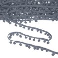 thumbnail image 1 of Cinta de flecos de bola Pom Pom Uxcell, 10 yardas, cinta de flecos mini de 8 mm para decoración del hogar/manualidades de bricolaje, gris oscuro, 1 of 1