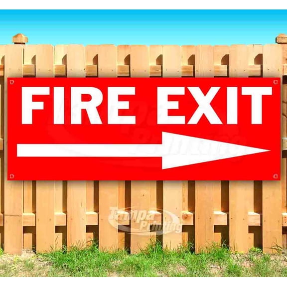 Fire Exit 13 oz Vinyl Banner With Metal Grommets