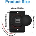 thumbnail image 3 of Usb Car Charger, 3.1a 12v/24v Control Usb Panel, Dual Port Charger Power Outlet, 2 Port Adapter, For Car, Marine, Rv, Truck, Suv, Motorcycle (1 Pcs), 3 of 4