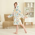thumbnail image 2 of FORMRS Niños Bathrobe Unisex Hooded Robe Soft Plush Pajamas Sleepwear, Size 10-12T, Floral Easter Eggs, 2 of 7