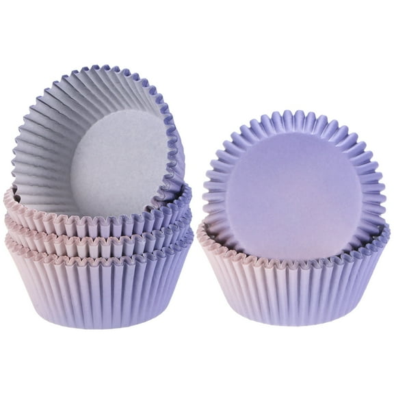 Uxcell 100-Pack Standard Cupcake Liners for Baking, Greaseproof Cupcake Wrappers for Wedding/Birthday/Party/Christmas[Purple-yellow gradient]