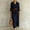 Navy, variant on Women's Long Sleeve Shirt Dress with Belt, Elegant Formal Office Business Casual Long Dresses Work Wear with Turn-Down Collar and Pockets​, Black
