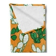thumbnail image 2 of Succulent Soft Flannel Fleece Throw Blanket, Cartoon Style Illustration of Cactus, Cozy Plush for Indoor and Outdoor Use, 60" x 80", Marigold Jade Green, by Ambesonne, 2 of 5
