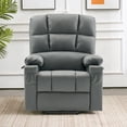 thumbnail image 2 of MCombo Dual Motor Large Power Lift Recliner Chair with Massage and Heat for Elderly Big and Tall People, Infinite Position, Extended Footrest, Faux Leather 7680 (Dark Grey, Large), 2 of 8