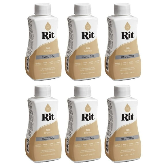Rit All-Purpose Liquid Dye, Tan, 8 fl oz (6 pack)