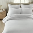 thumbnail image 3 of Levtex Home - Cross Stitch Duvet Cover Set - King Duvet Cover + Two King Pillow Cases - Solid Stitch - Bright White - Duvet Cover (106 x 94in.) and Pillow Case (36 x 20in. ) - Cotton, 3 of 5
