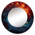 thumbnail image 2 of Designart "Whirling Kaleidoscope Colorful Storm I" Storms Rund Mirror For Wall Decor - Large Multi-Color Round Print Mirror - Round Traditional Mirror 29" x 29" Inch - Wall Mounted Round Large Mirror, 2 of 5