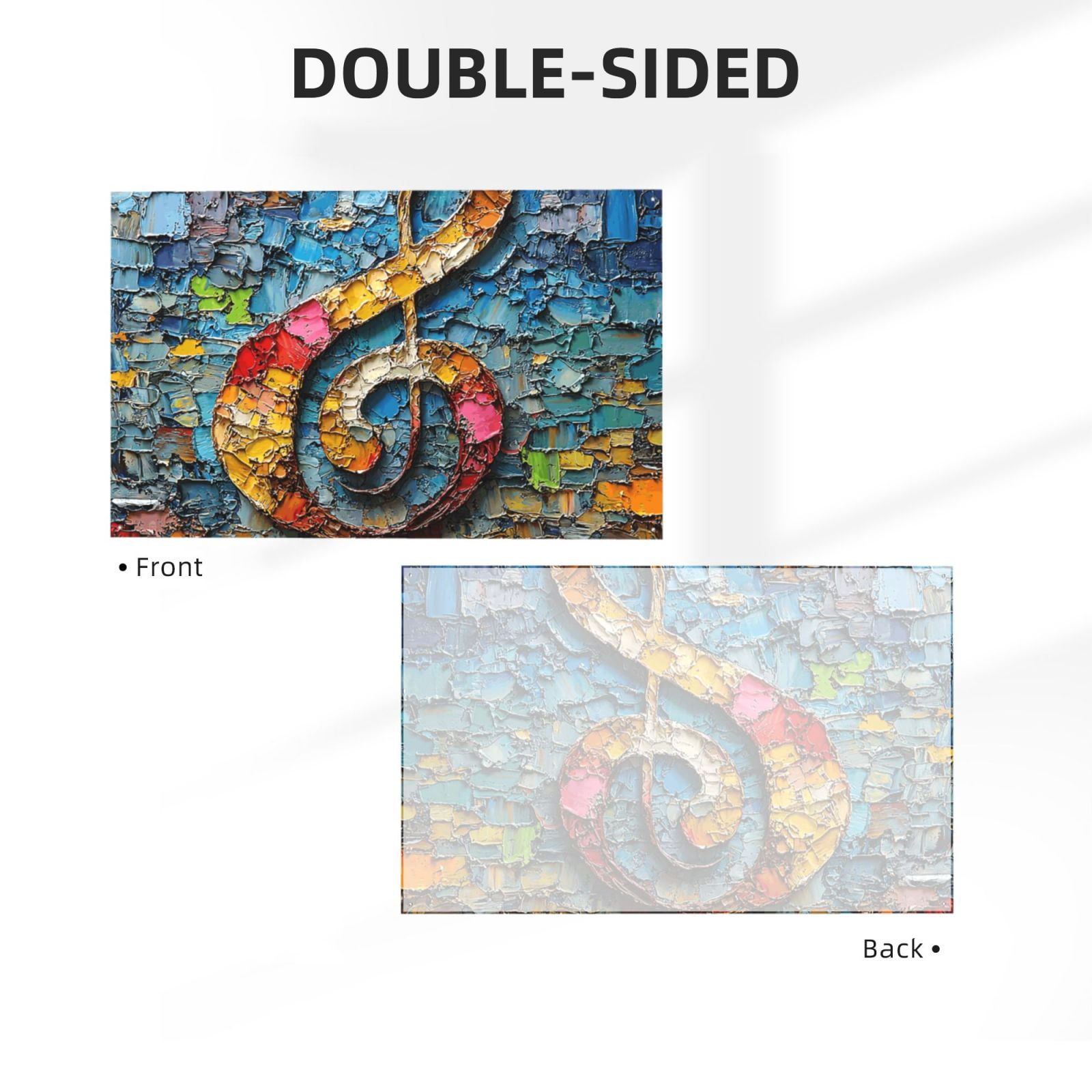 Musical Notes Art Four Hole Decorated Banner Flag for Garden Yard Home Decoration Indoor Outdoor 4x6 Ft
