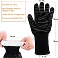 thumbnail image 2 of Guantes de silicona antideslizantes EN407 para barbacoa, horno, horno, guantes de cocina resistentes al calor, guantes para chimenea, guantes para chimenea, guantes para chimenea hasta 800 °C (negro) JFHHH pequeña, 2 of 4
