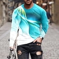 thumbnail image 1 of Waiimak Men Long Sleeve Printing Round Neck Pullover T Shirt Blouse, 1 of 3