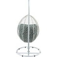 thumbnail image 4 of ACME Simona Hanging Chair, Green Fabric & White Wicker, 4 of 5
