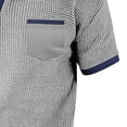 thumbnail image 4 of Kalauyu Men's Short Sleeve Waffle Shirts Quarter-Zip Casual Mock Neck Basic Designed Cotton Shirts Summer Tops, 4 of 5