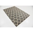 thumbnail image 2 of Unique Loom Trellis Collection Tapis Moderne d'Inspiration Marocaine avec Motif à Treillis, 4 Pi x 6 Pi, Gris/beige, 2 of 6