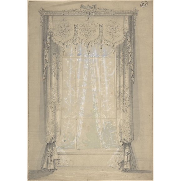Design pour Rideaux Affiche Imprimée par Charles Hindley et Fils (britannique, Londres 1841 1917) (18 x 24)