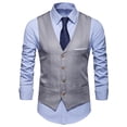 thumbnail image 4 of Flmtop Plus Size Formal Men Solid Color Suit Vest Single Breasted Business Waistcoat, 4 of 8