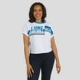 thumbnail image 4 of Women's WEAR by Erin Andrews White Detroit Lions Cropped Center Stripe Dolman T-Shirt, 4 of 6