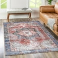 thumbnail image 4 of The Rug Collective  Vintage Cezanne Terracotta Sky Machine Washable Area Rug 6' Round, 4 of 5