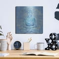 thumbnail image 6 of Luxe Metal Art 'Buddha on Blue I' by Annie Warren, Metal Wall Art, 12"x12", 6 of 9