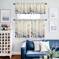 thumbnail image 5 of Ombre Wildflower Farm Eucalyptus Curtain Tier and Valance Set 3 Piece, Retro Floral Berry Branch 3-inch Rod Pocket Window Tier Curtains Valance for Kitchen Living Room, 5 of 9