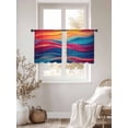 thumbnail image 3 of Abstract Water Ripple Sheer Curtains 54 Inches Long 2 Panels Watercolor Colorful Stripe Light Filtering Semi Sheer Window Curtains Drapes for Bedroom Living Room 52"x54", 3 of 7