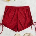 thumbnail image 5 of Loopsun Womens Pajama Shorts, Women's Large Size Thin Casual Solid Color Short Sleeping Pants Red XL, 5 of 5