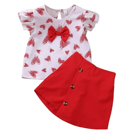 

Baby Newborns Summer Toddler Girls Short Sleeve Prints Tops Shorts Two Piece Outfits Set For Kids Clothes Toddler Letter